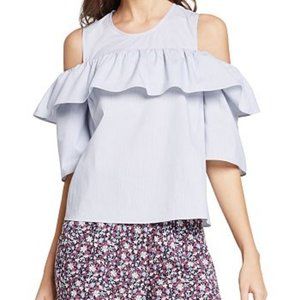 BCBGeneration Cold Shoulder Ruffle Top sz L